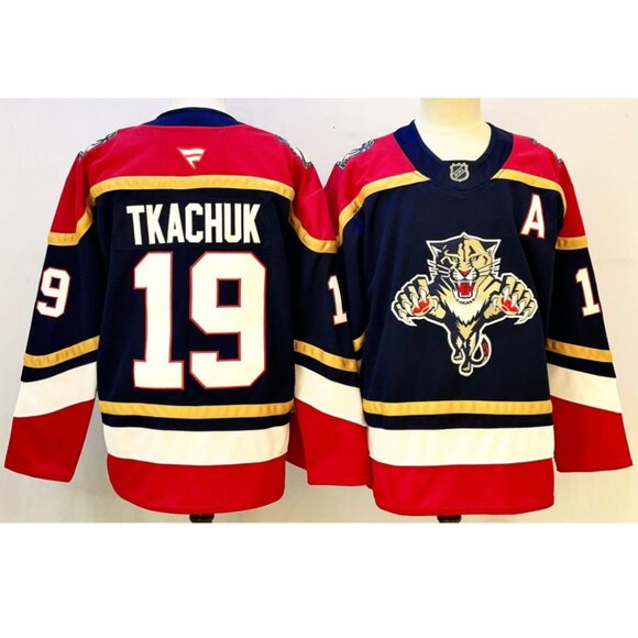Mens Matthew Tkachuk Jersey Stitched Red Navy